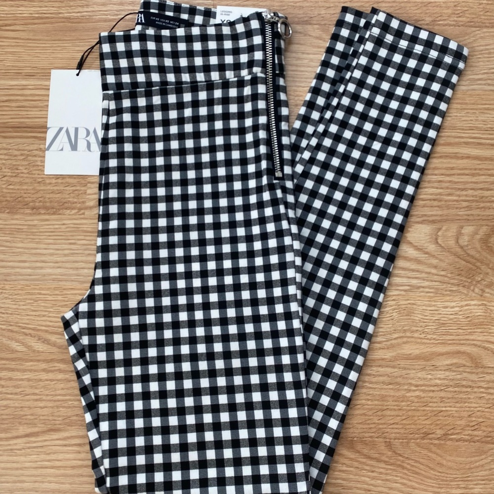 Hi-Rise Gingham Pants